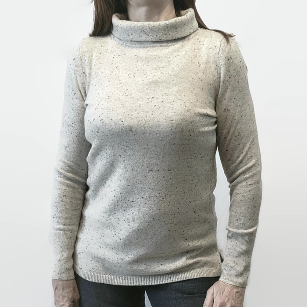 Talbots Cashmere Sabrina Gray Speckled Sweater - Picture 1 of 10